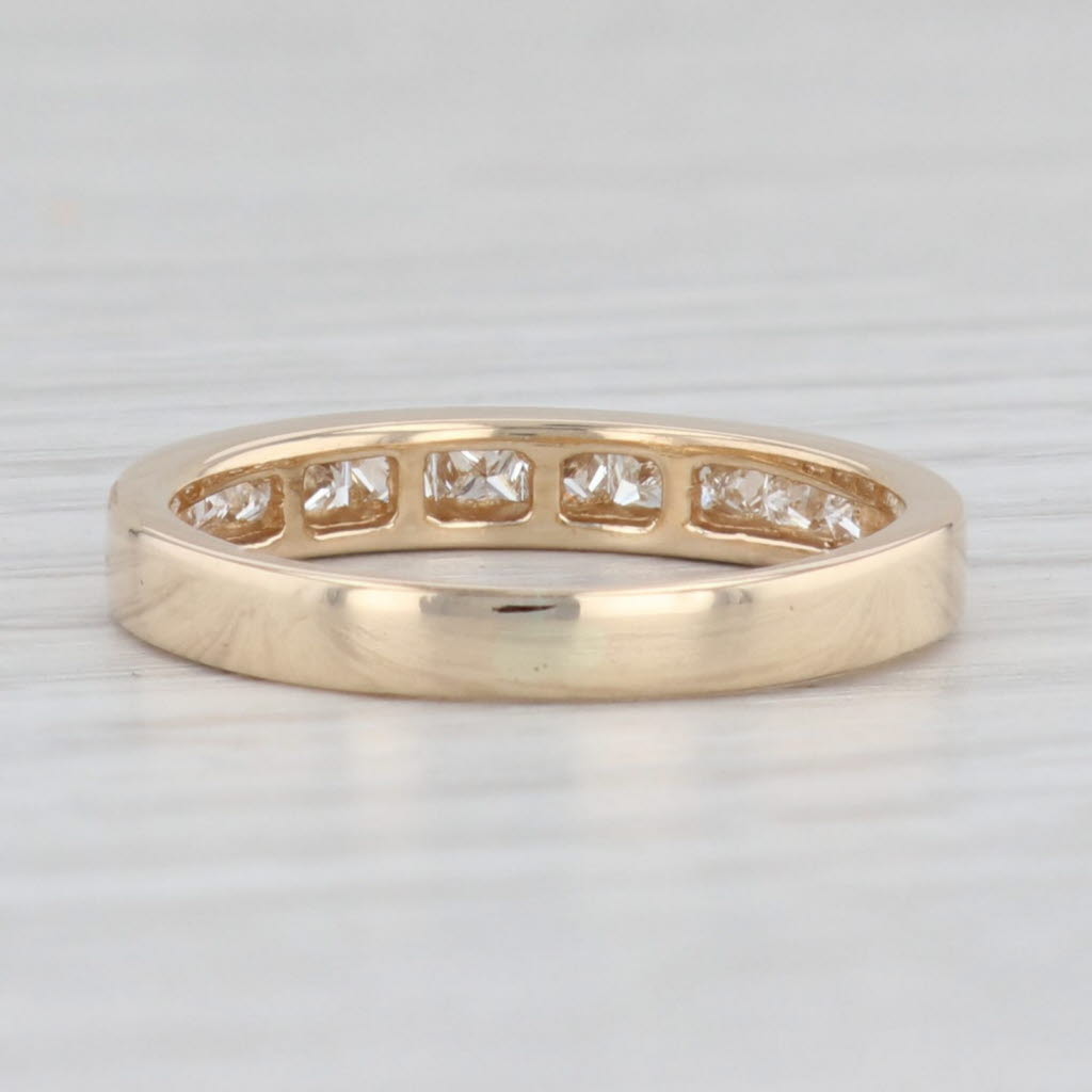 Light Gray 0.60ctw Princess Diamond Ring 14k Yellow Gold Size 5.75 Wedding Band