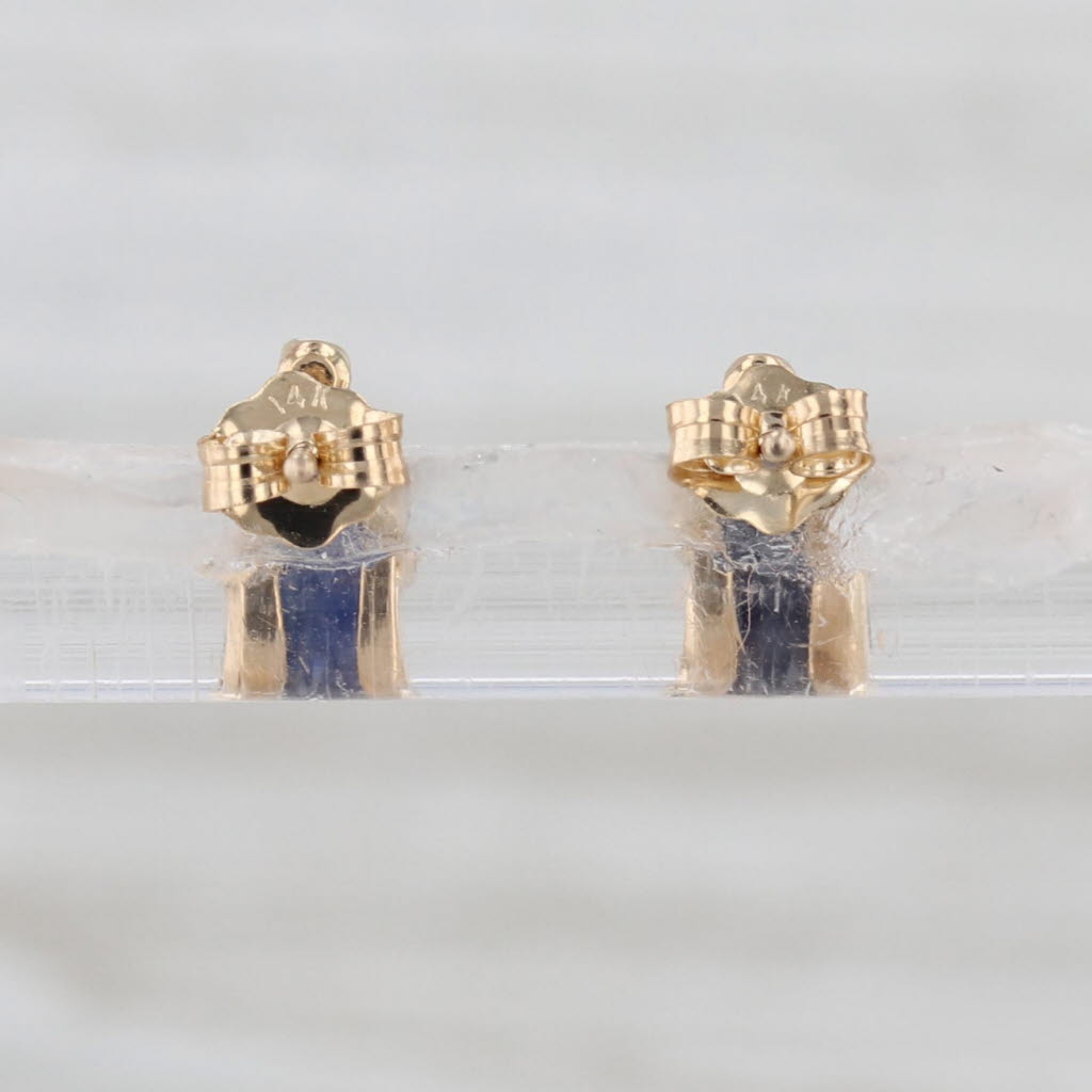 1.23ctw Oval Blue Sapphire Diamond Stud Earrings 14k Yellow Gold