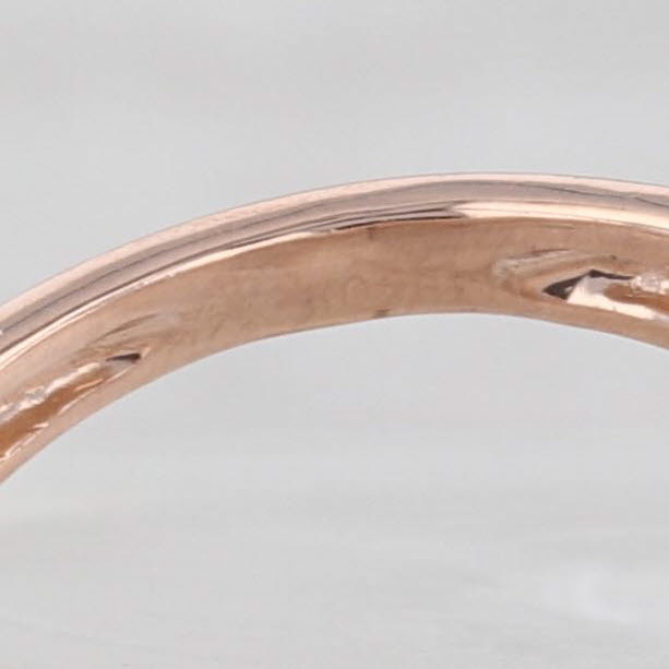 Light Gray 1.12ctw Champagne White Diamond Bypass Ring 14k Rose Gold Size 7.75 Cocktail