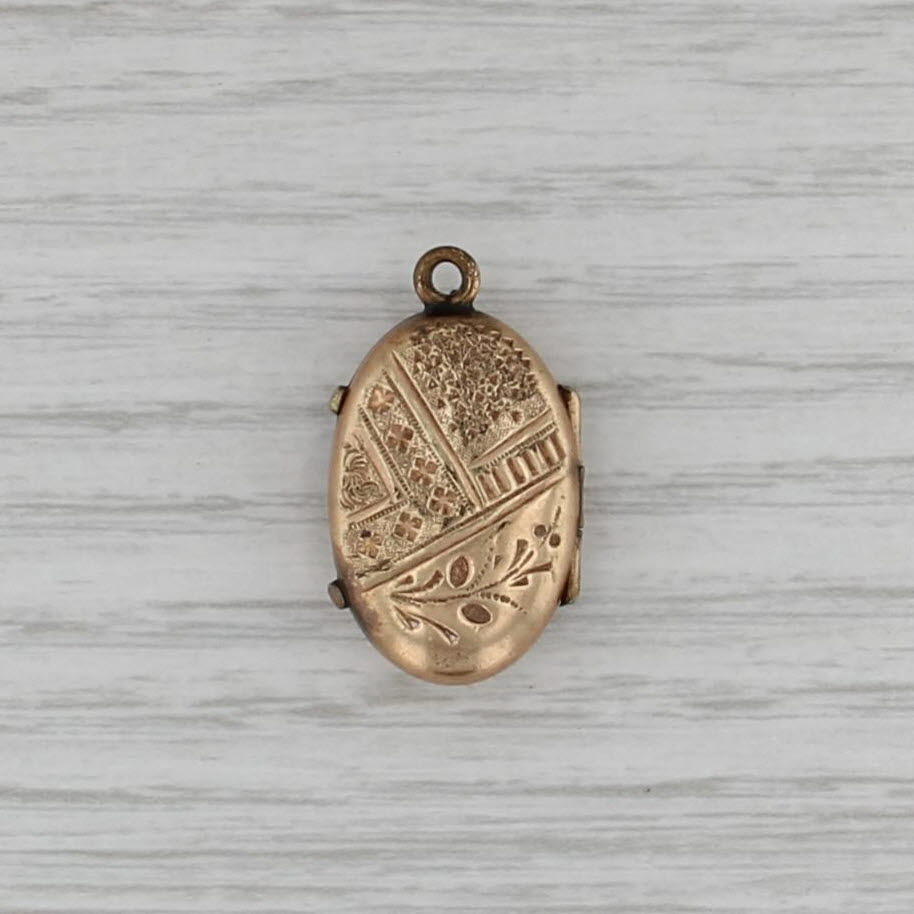 Antique Locket Snuff Pendant Gold Filled Opens As IS Charm