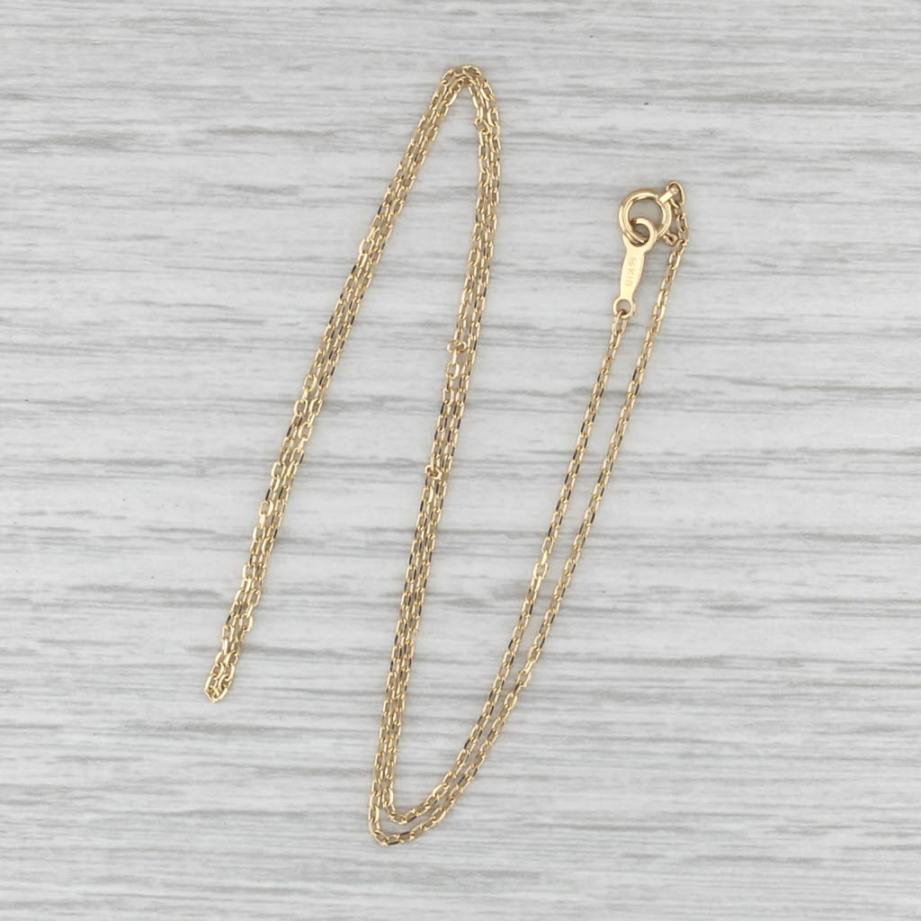Cable Chain Necklace 18k Yellow Gold 15.75" 0.7mm