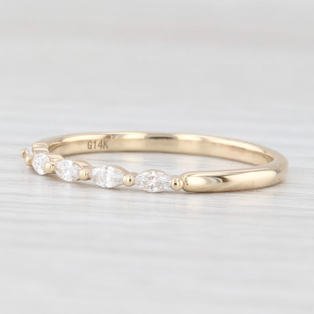 New 0.15ctw Diamond Wedding Band 14k Yellow Gold Stackable Anniversary Ring 6.5