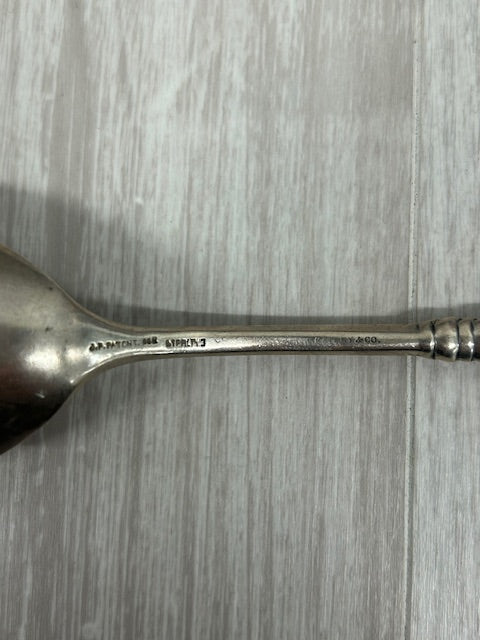 Dark Gray Vintage Bailey & Co Shiebler Sterling Silver Corinthian Shell Serving Spoon 8.5"