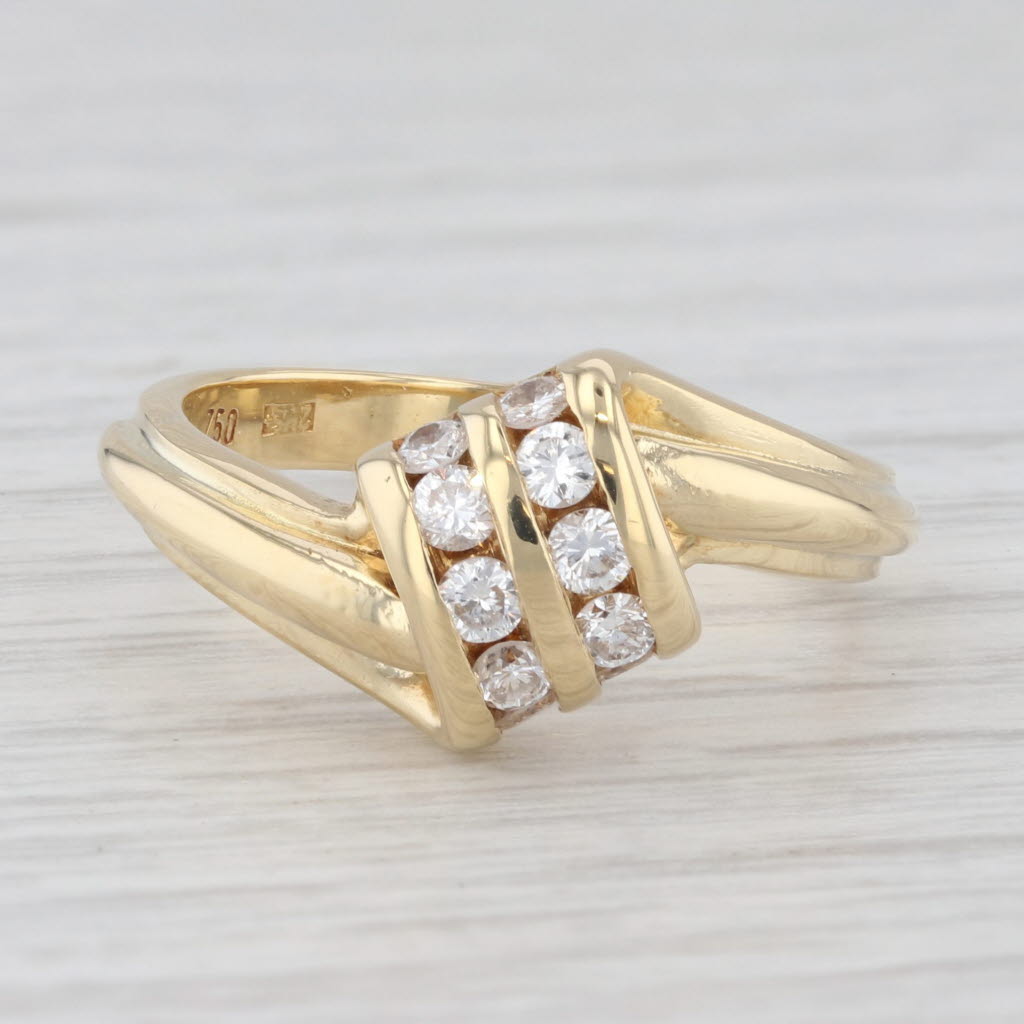 Light Gray 0.40ctw Diamond Overlay Ring 18k Yellow Gold Size 6