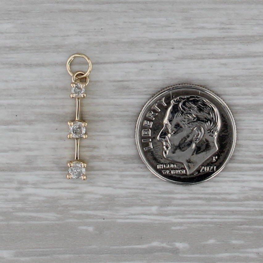 0.21ctw Diamond 3-Stone Journey Pendant 14k Yellow Gold