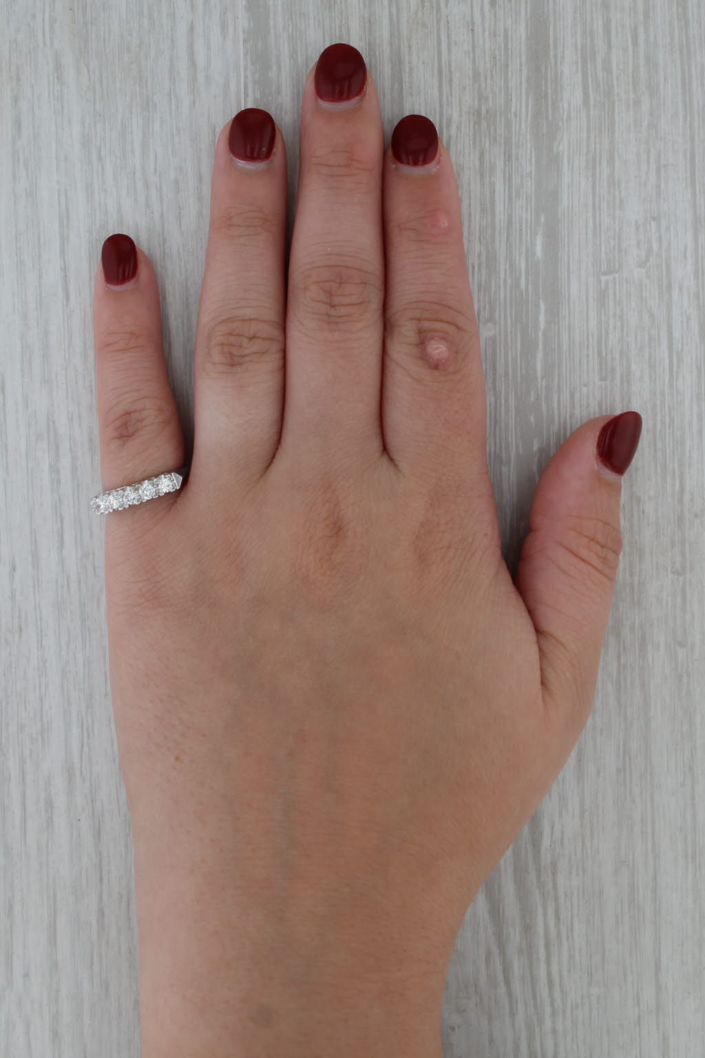 Vintage 0.39ctw Diamond Wedding Band 14k White Gold Size 5.75 Stackable Ring