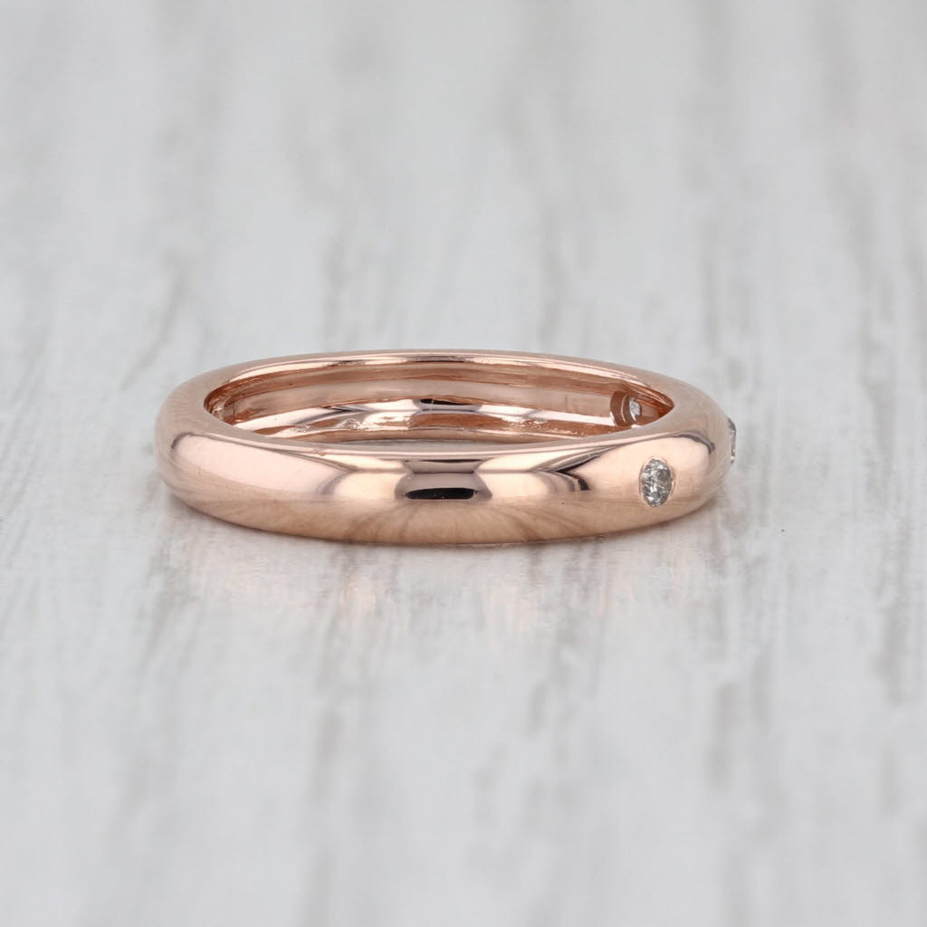 Diamond Dots Eternity Ring 14k Rose Gold Wedding Stackable Band Size 4.25