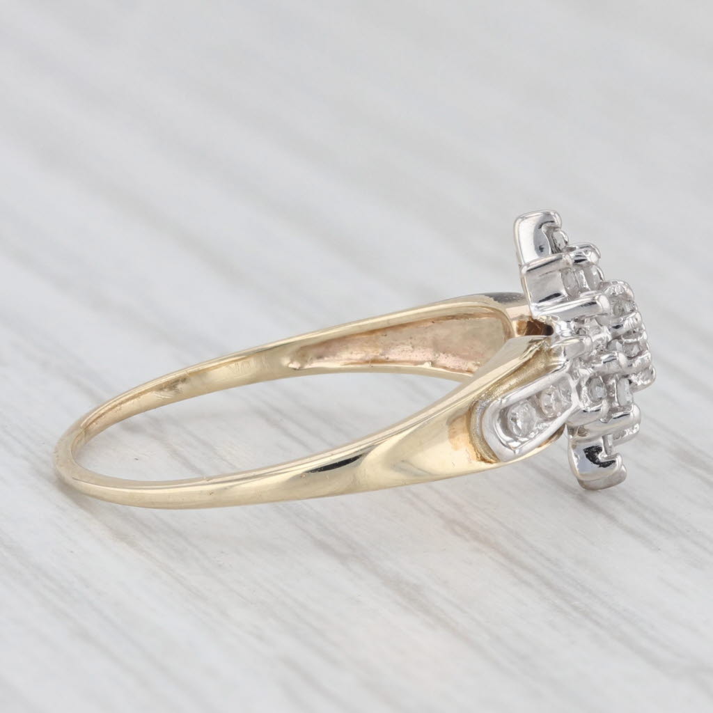 Light Gray 0.20ctw Diamond Cluster Engagement Ring 10k Yellow Gold Size 7