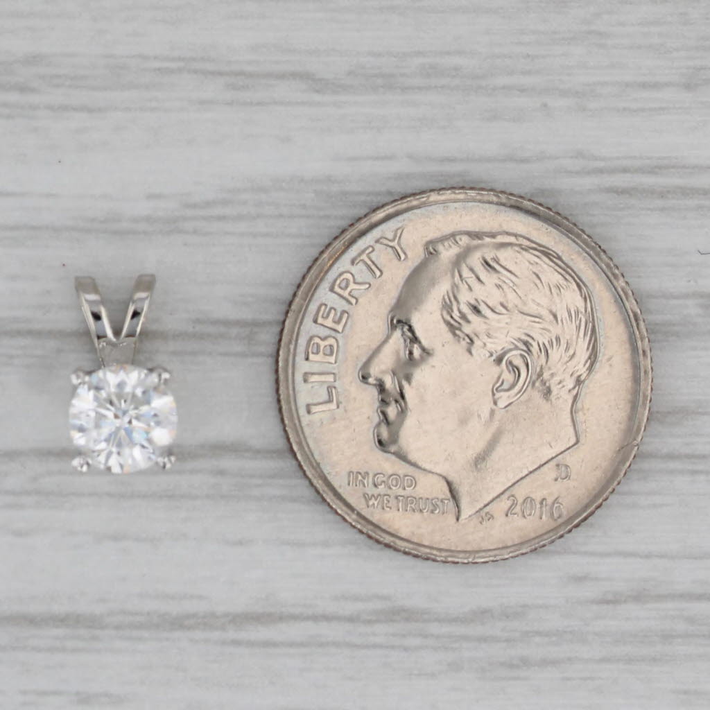 Gray New 0.53ct Diamond Solitaire Pendant 14k White Gold Small Drop