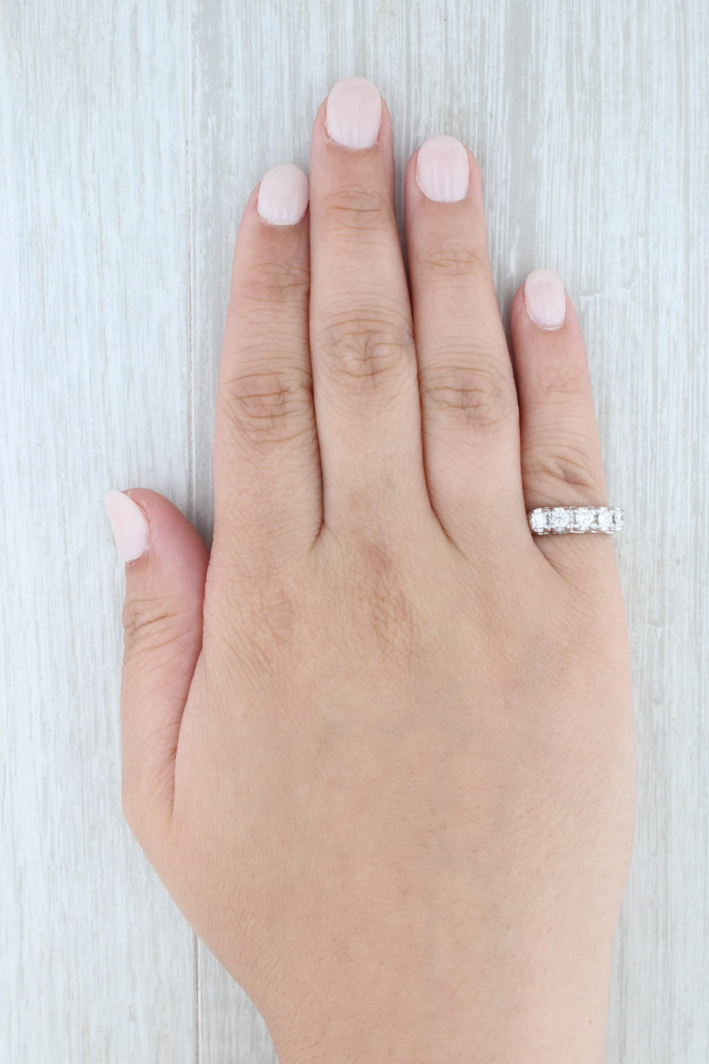 Light Gray 0.47ctw Diamond 5-Stone Ring 14k White Gold Size 4.75 Wedding Anniversary Band