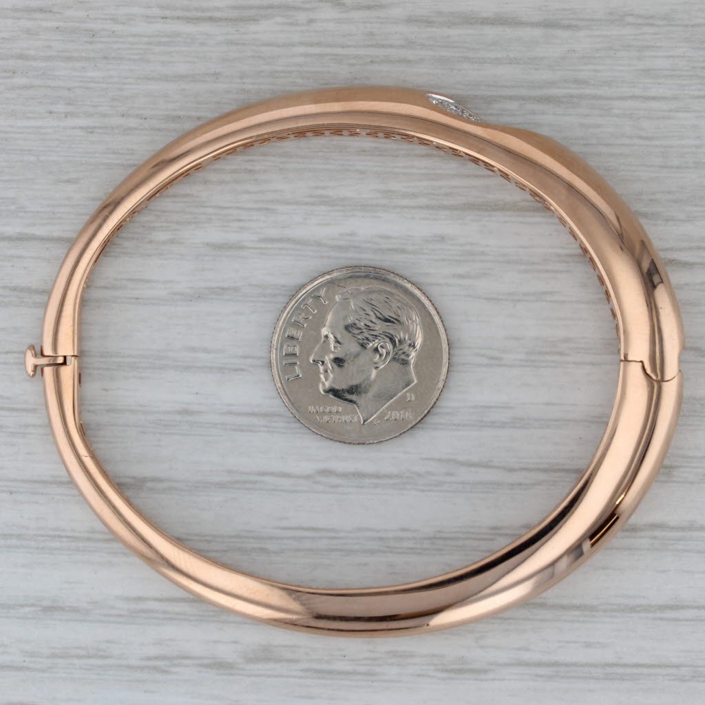 Dark Gray Roberto Coin 0.33ctw Diamond Capri Bangle Bracelet 18k Rose Gold 6"