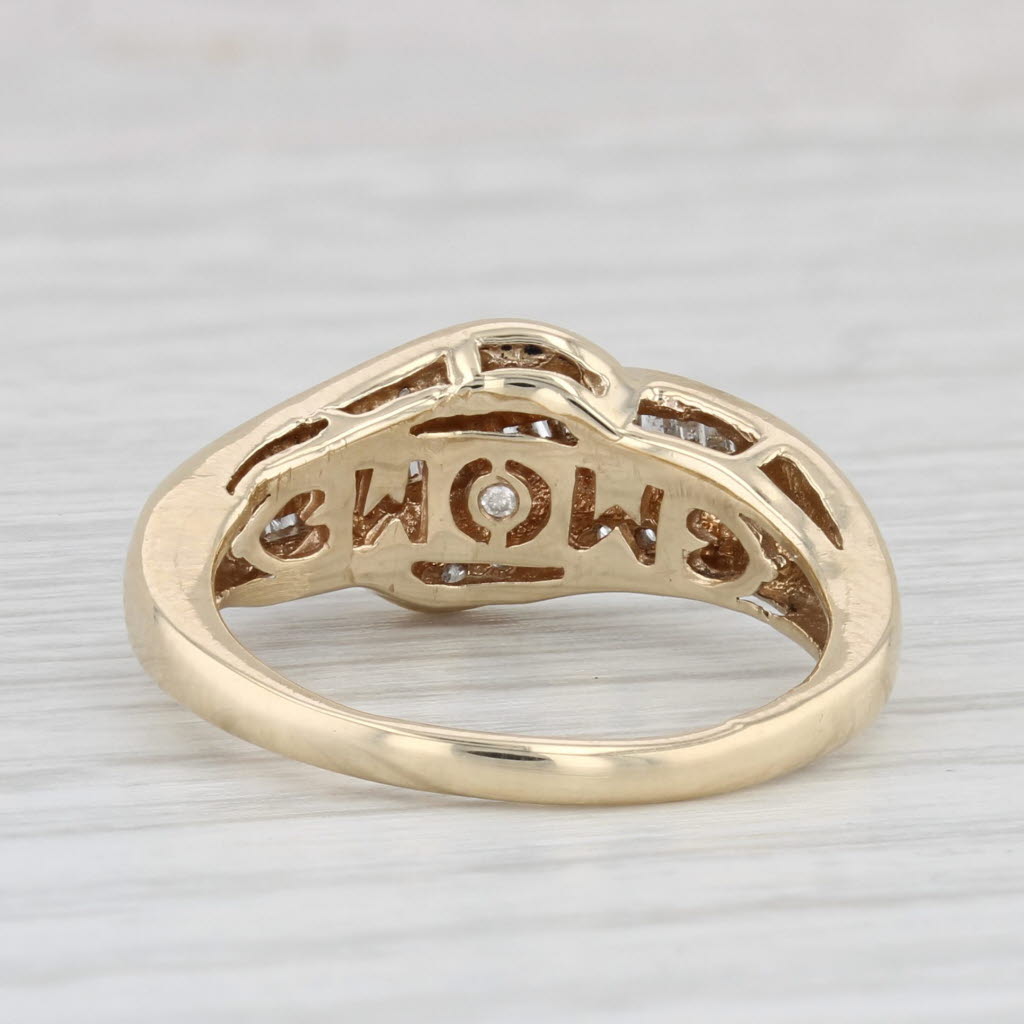 Light Gray 0.26ctw Diamond Bypass Ring 10k Yellow Gold Size 7.5 Wedding Anniversary Band