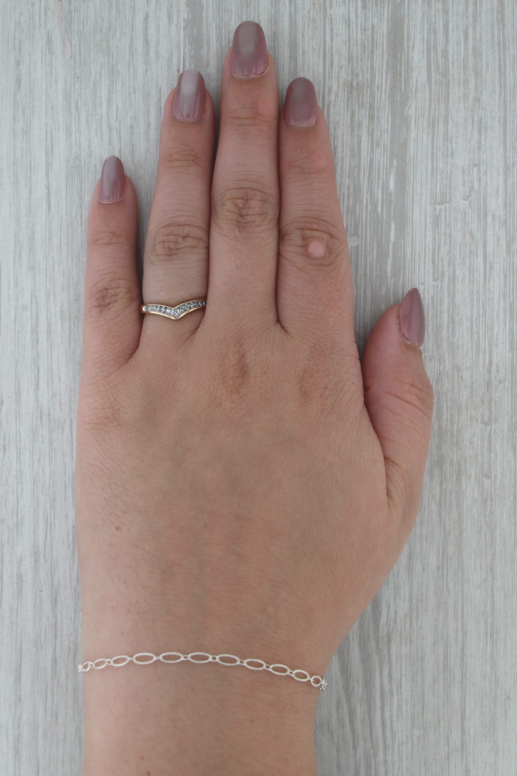 0.11ctw Diamond Contoured Wedding Band 10k Yellow Gold Size 6.75 Stackable