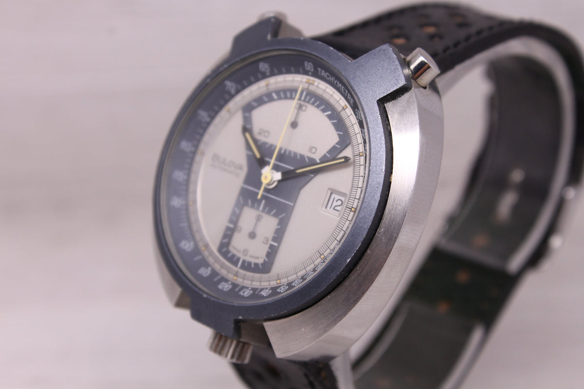 Vintage 1970s Bulova Parking Meter 43mm Automatic Chronograph Watch Buren cal.12