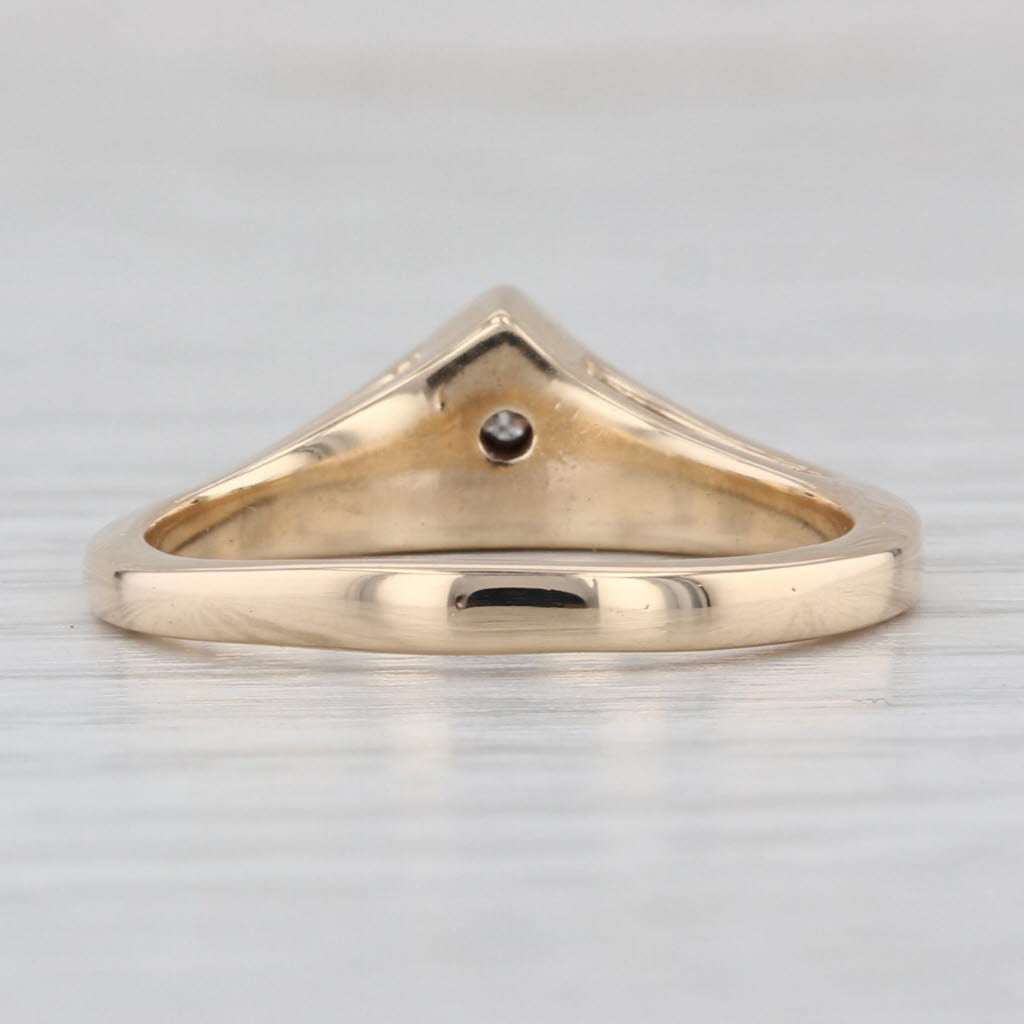 0.32ctw Diamond Sapphire 3-Stone Ring 14k Yellow Gold Size 6.5 Stackable Band