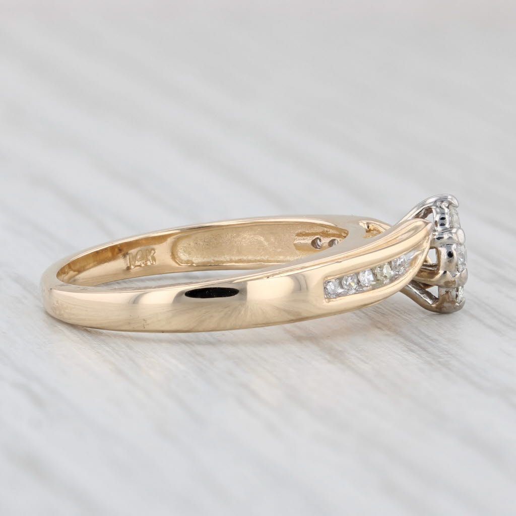 Light Gray 0.14ctw Diamond Engagement Ring 14k Yellow Gold Size 7 Marquise Setting