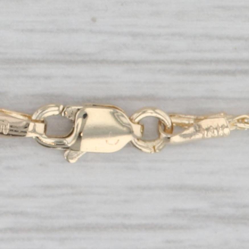 Gray Wheat Chain Necklace 18" 1.2mm 14k Yellow Gold Lobster Clasp