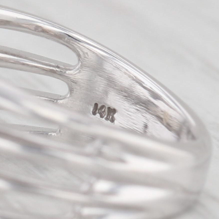Light Gray 0.55ctw Diamond Orbit Ring 14k White Gold Size 5.25 Cocktail
