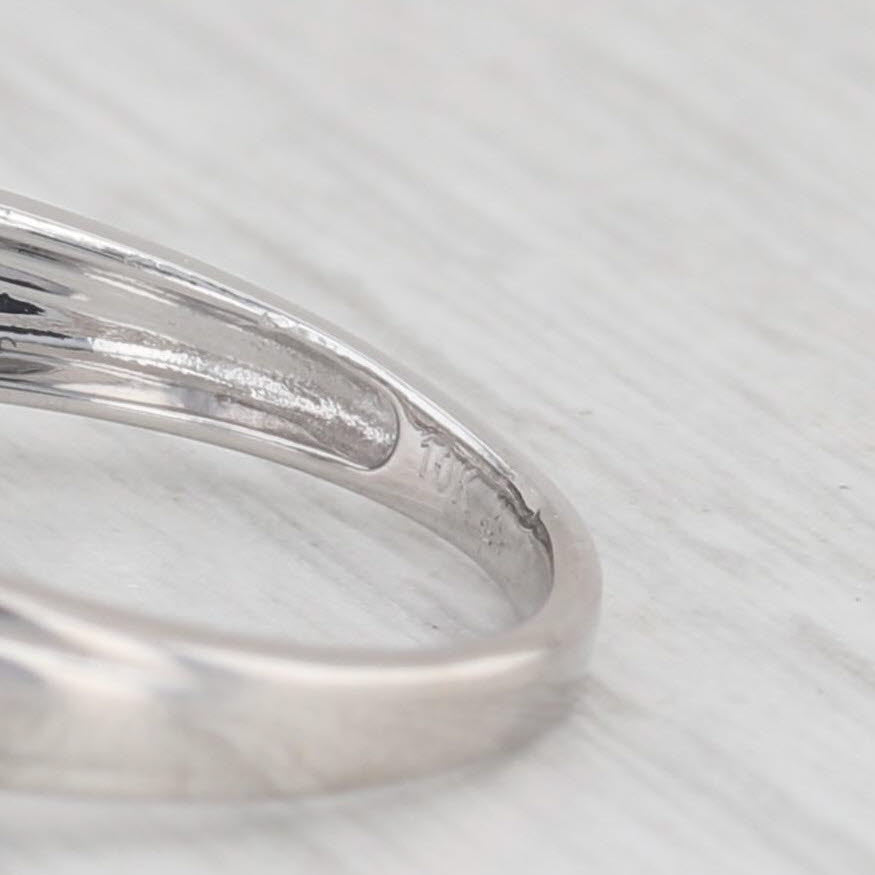 Light Gray 0.38ctw Diamond Halo Engagement Ring 10k White Gold Size 7 Cathedral Band