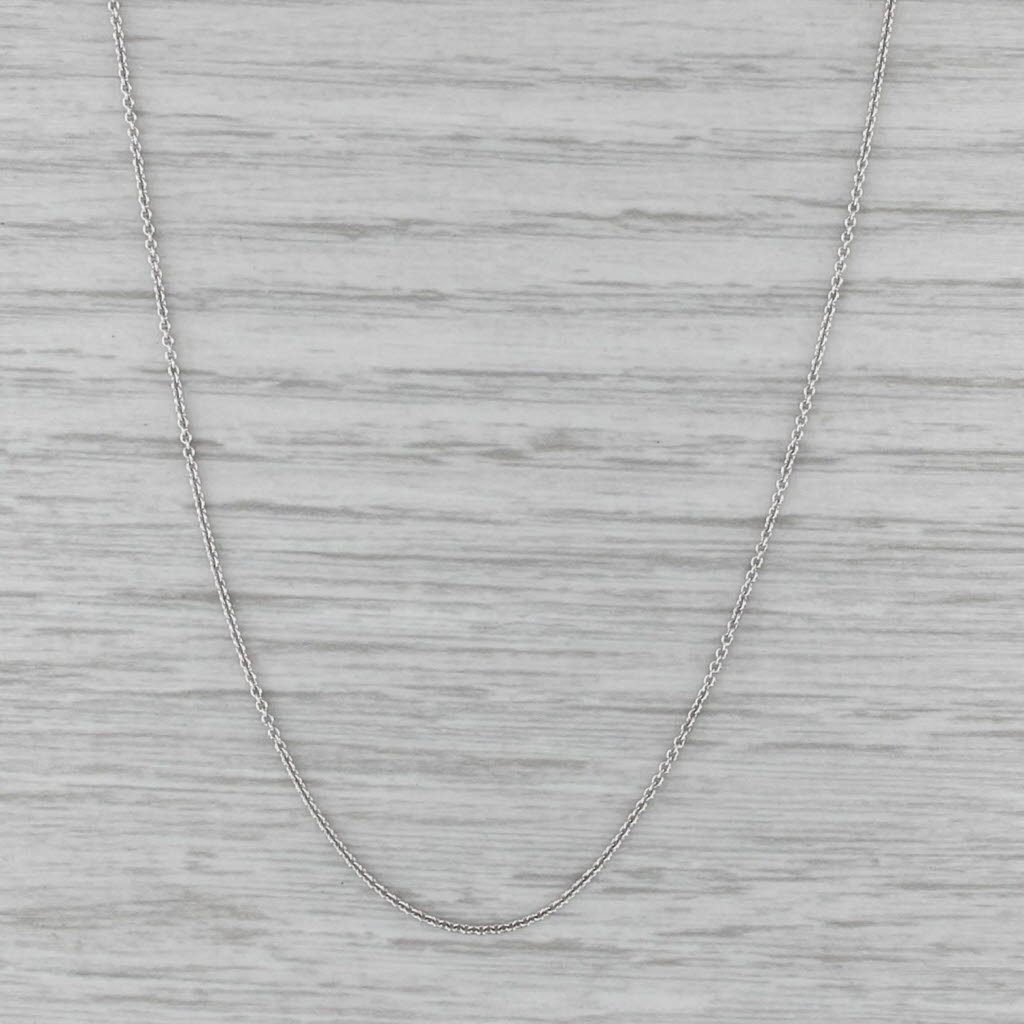 Cable Chain Necklace 14k White Gold 18" 0.6mm