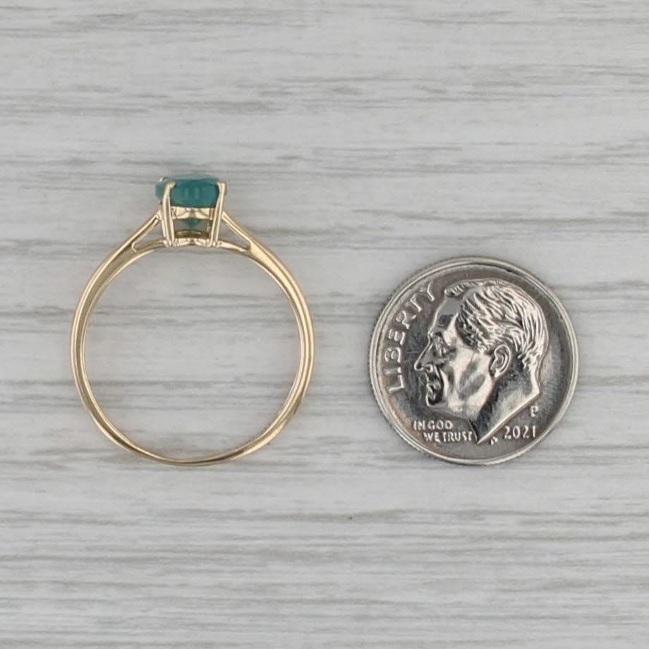 1.20ct Emerald Oval Solitaire Ring 10k Yellow Gold Size 8