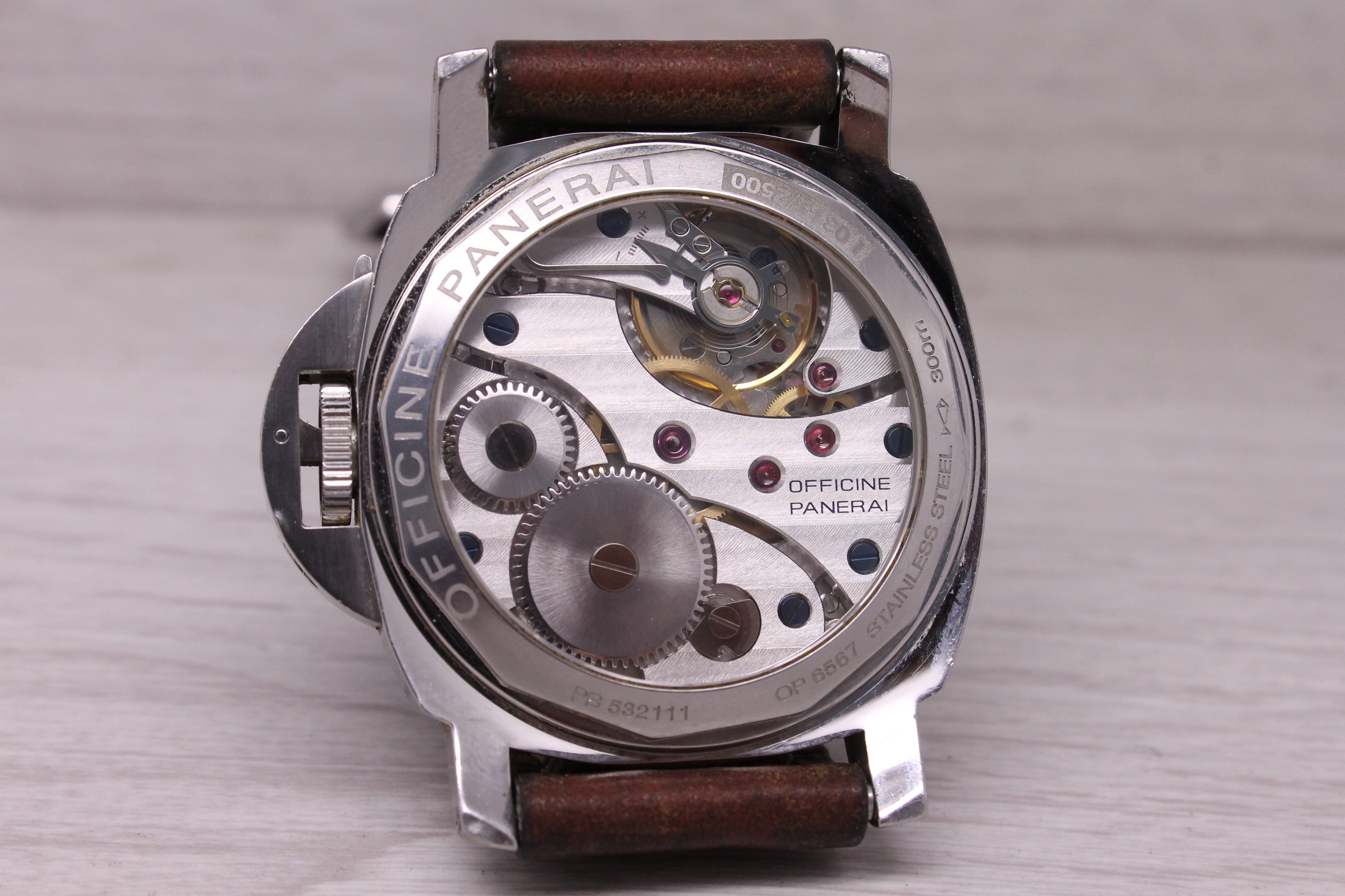 Panerai Luminor Marina PAM111 Mens 44mm Steel Manual Watch Sandwich Dial 00111