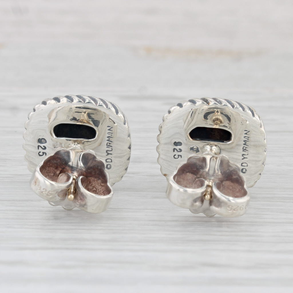 Light Gray David Yurman Albion Stud Earrings Sterling Silver 14k Yellow Gold