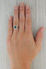 Rosy Brown New 1.91ctw Green Tourmaline Diamond Halo Ring 14k Gold Size 6.75 Engagement