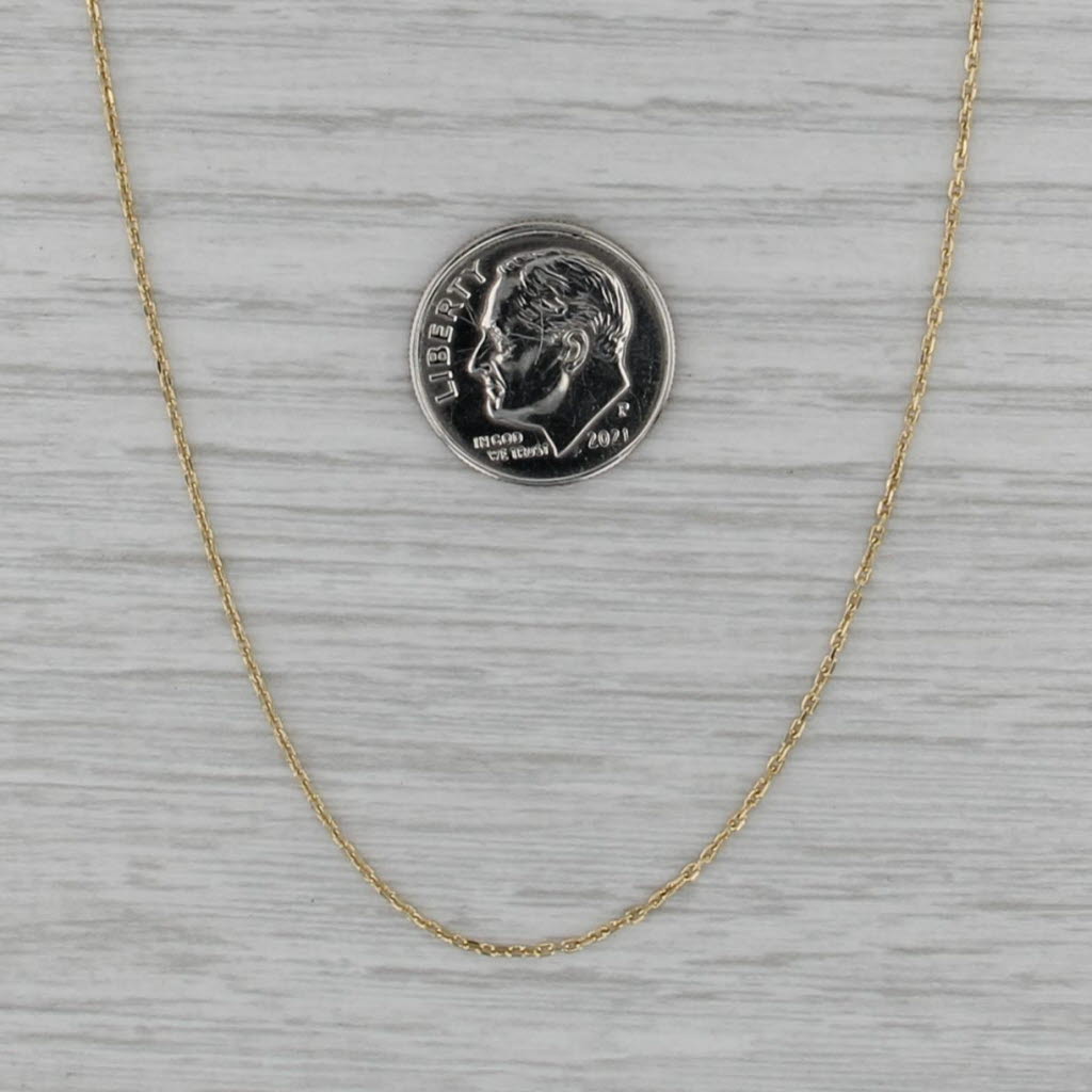 Cable Chain Necklace 14k Yellow Gold 16" 1mm