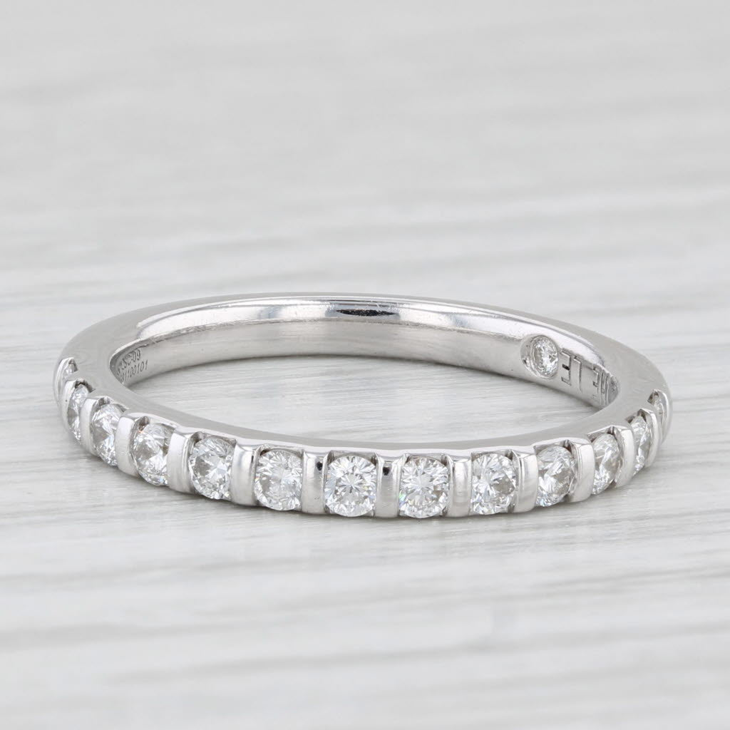 Light Gray The Leo 0.50ctw Diamond Wedding Band 14k White Gold Stackable Anniversary Ring