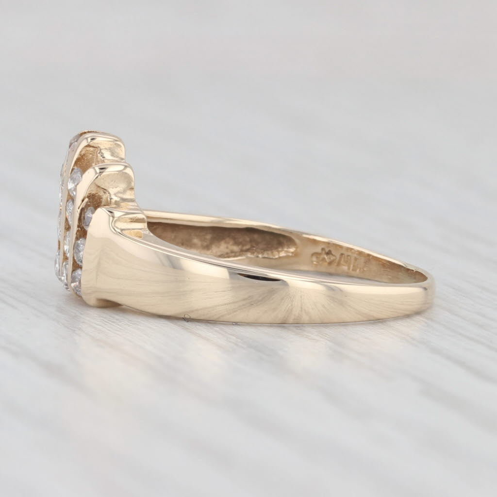 Light Gray 0.37ctw Tiered Diamond Rows Tiara Ring 14k Yellow Gold Size 8