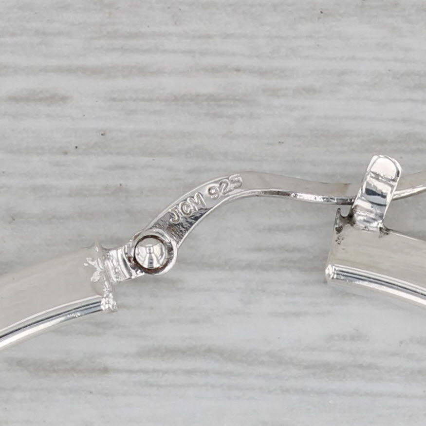 Gray Large Hoop Earrings Sterling Silver Statement Round Hoops