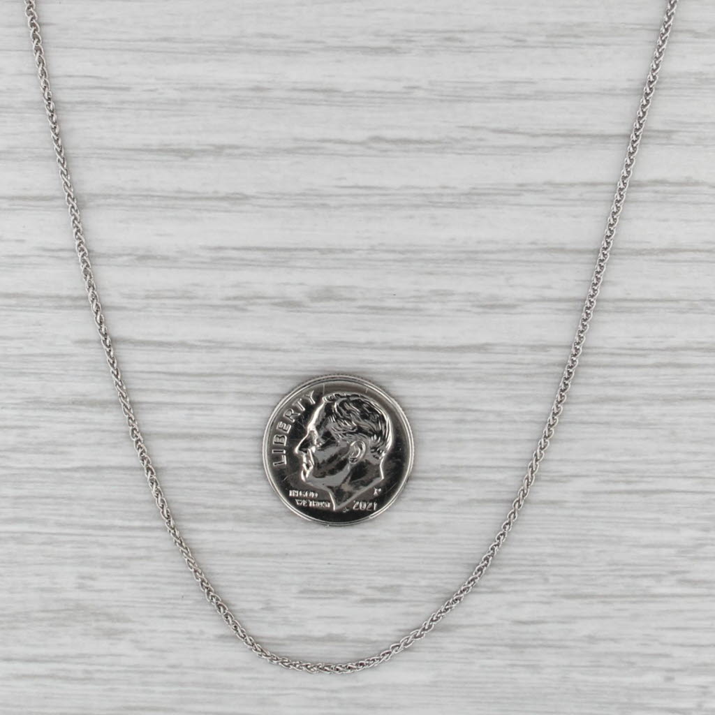 18" 1.3mm Wheat Chain Necklace 14k White Gold