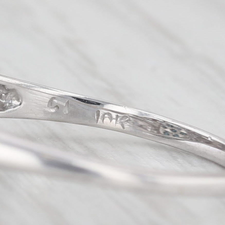 Light Gray 0.25ctw Blue Diamond Cluster Flower Ring 10k White Gold Size 6 Floral Openwork