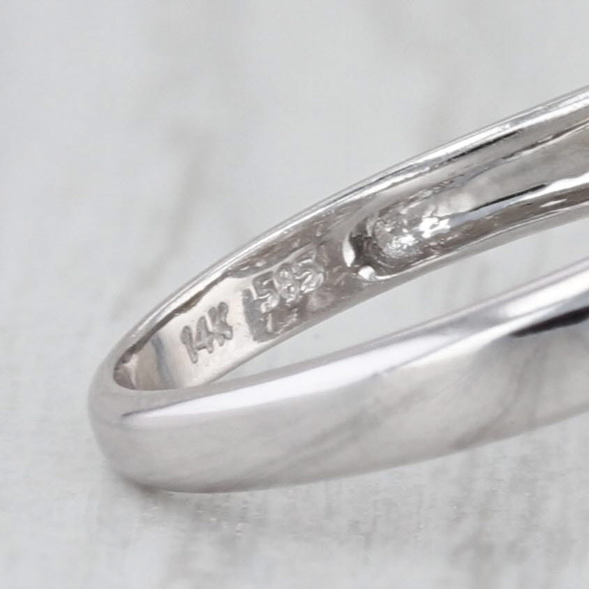 0.59ctw Diamond Engagement Ring 14k White Gold Size 7.25 Pave Openwork