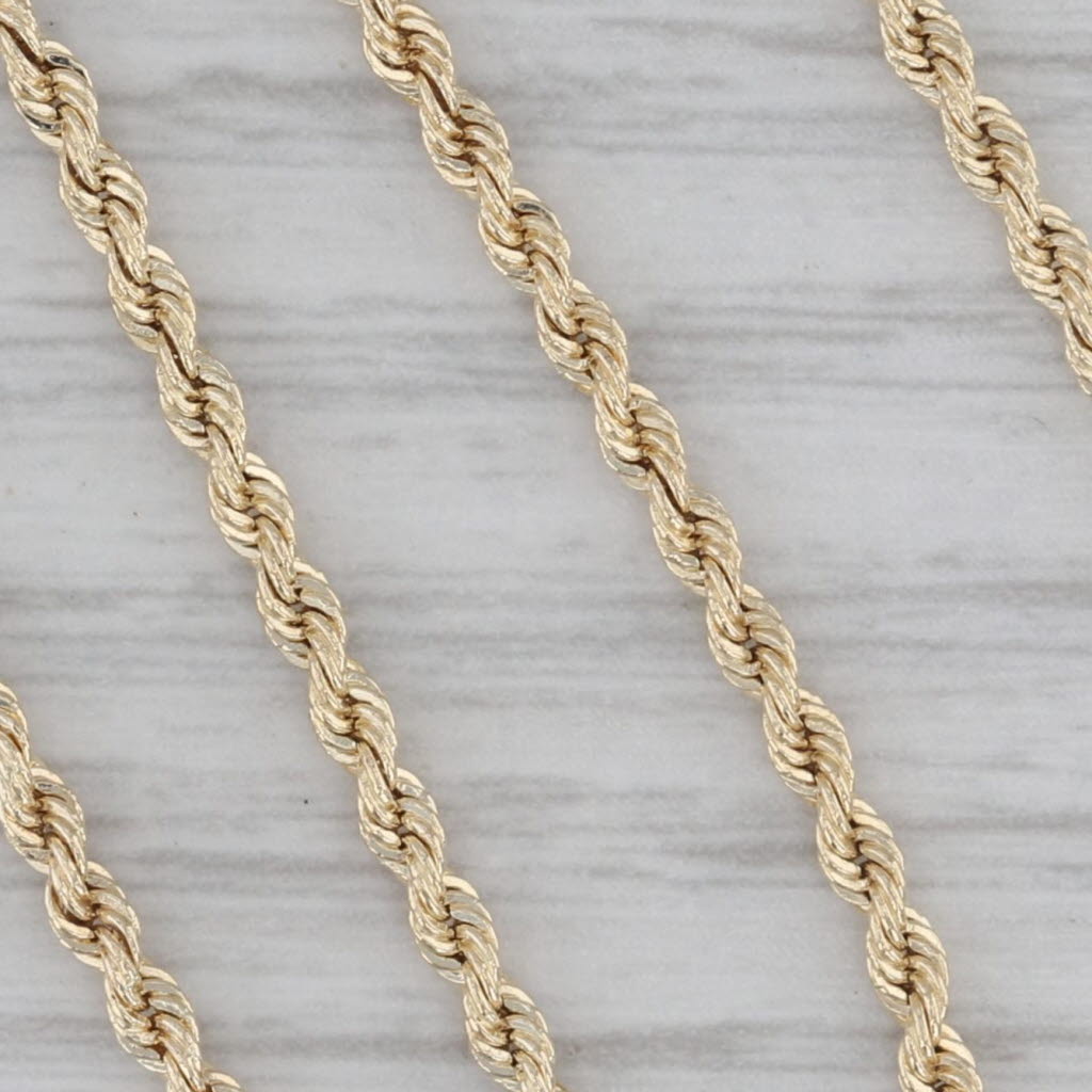 Gray 18" 2mm Rope Chain Necklace 14k Yellow Gold