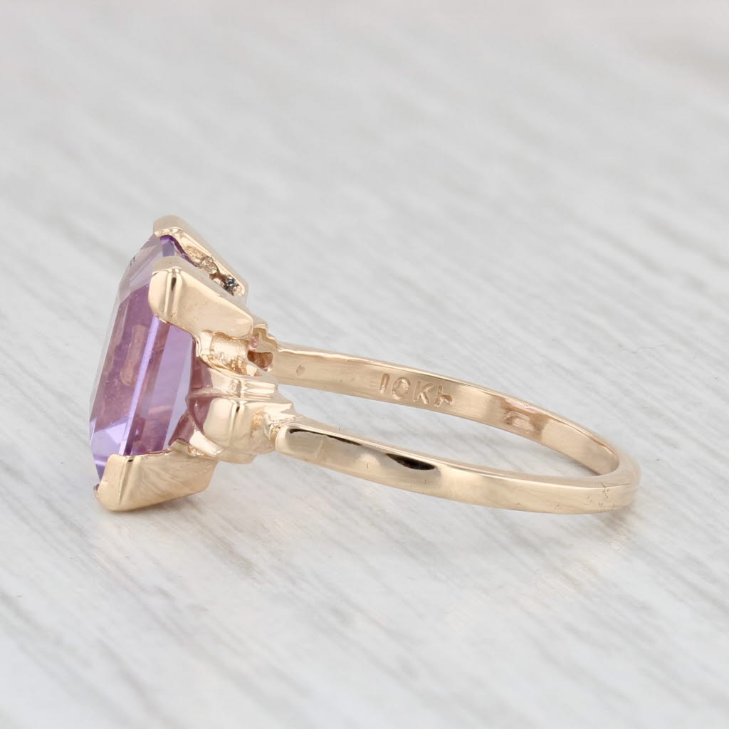 Light Gray 2.70ct Amethyst Solitaire Ring 10k Yellow Gold Size 6.25