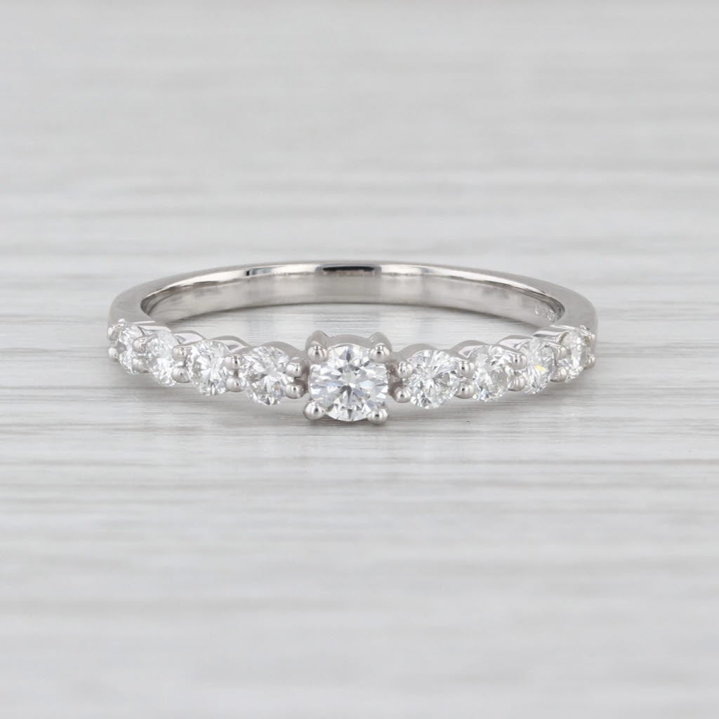 0.39ctw Diamond Wedding Anniversary Band 950 Platinum Size 7.25 Stackable COA