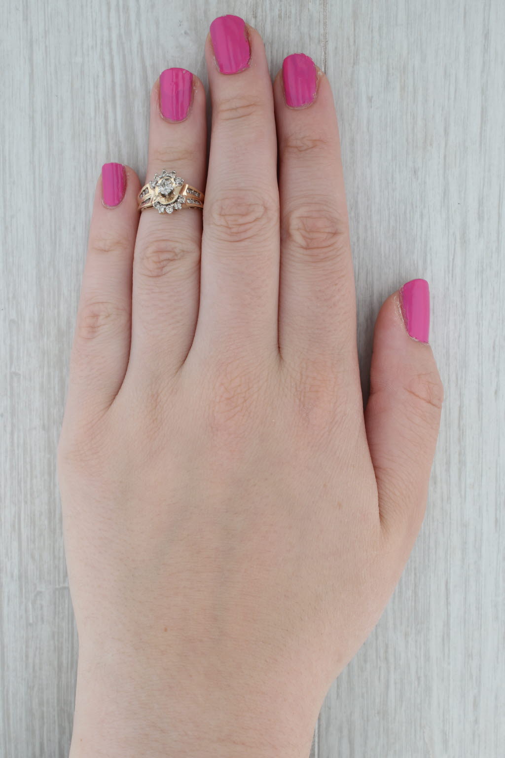 Dark Gray 0.55ctw Diamond Engagement Ring 10k Yellow Gold Size 5