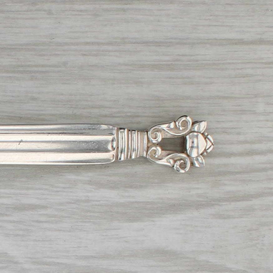 Dark Gray Georg Jensen Denmark Acorn Long Handle Teaspoon Sterling Silver 7 3/8" Flatware
