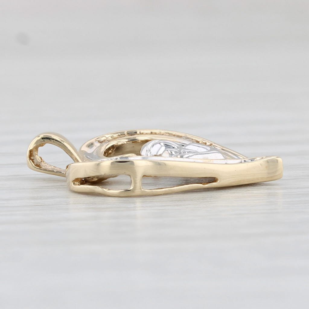 Light Gray 0.20ctw Diamond Mother & Child Heart Pendant 10k Yellow White Gold