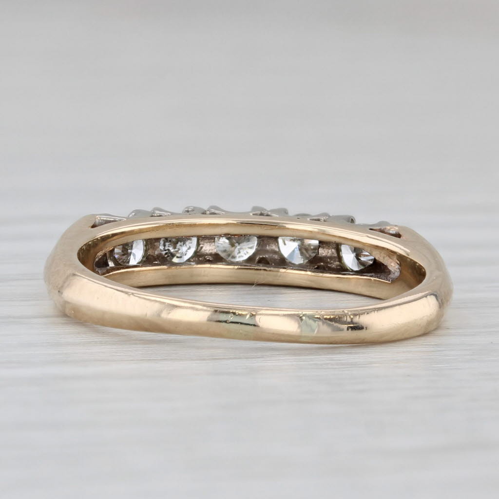 Gray 0.50ctw Diamond Wedding Ring 14k Yellow Gold Size 7.25 Stackable Anniversary