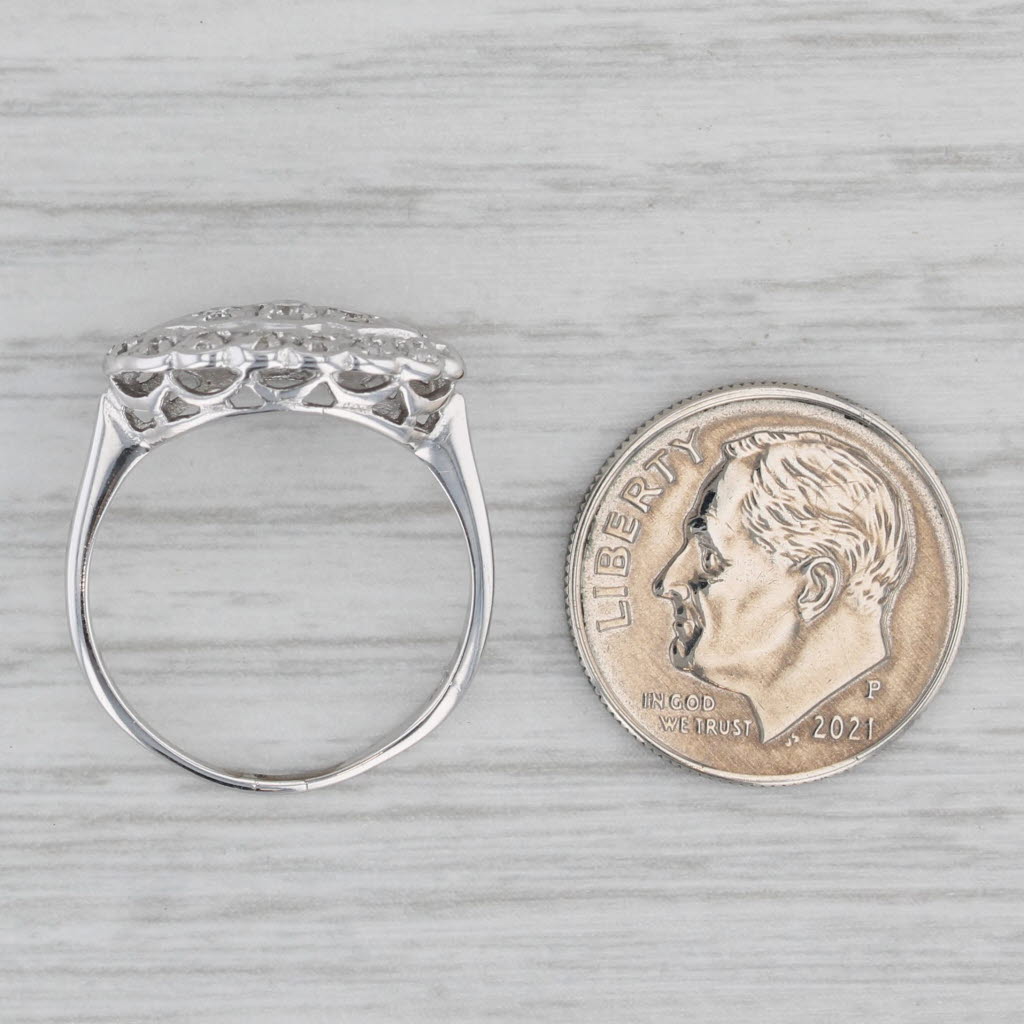 Gray 0.15ctw Diamond Princess Ring 14k White Gold Size 6.25 Vintage