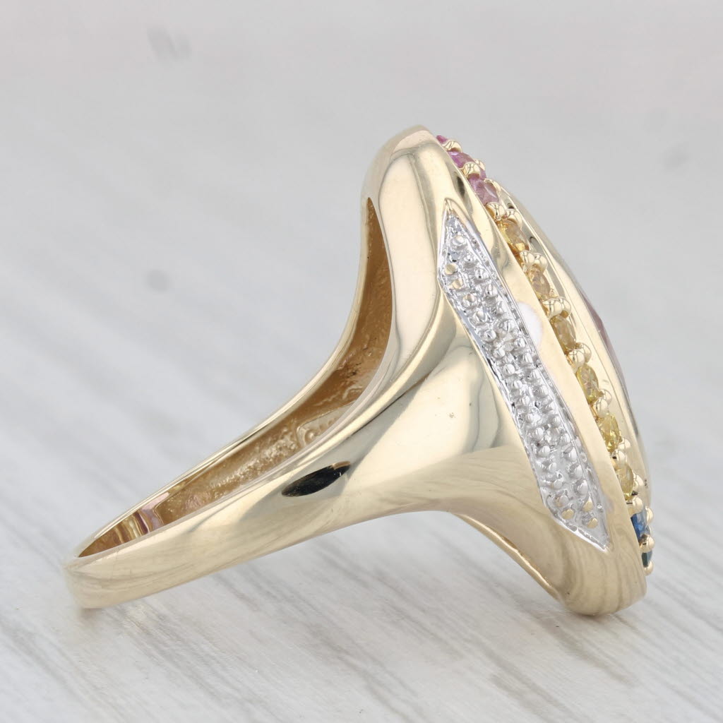 Light Gray 4.50ctw Oval Amethyst Sapphire Halo Ring 14k Gold Size 7.25 Cocktail Diamond