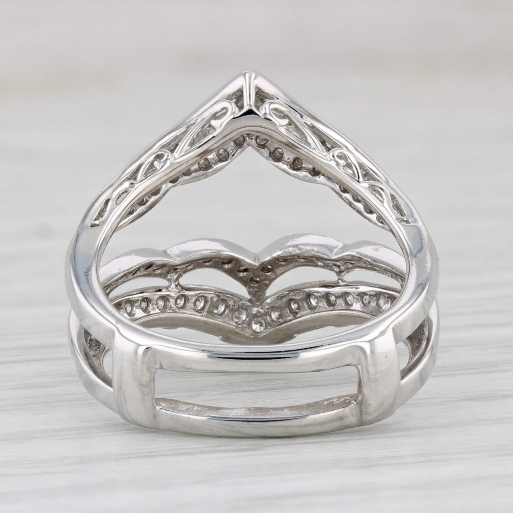 Light Gray 0.25ctw Diamond Enhancer Ring Jacket 14k White Gold Size 6.25 Wedding Bridal