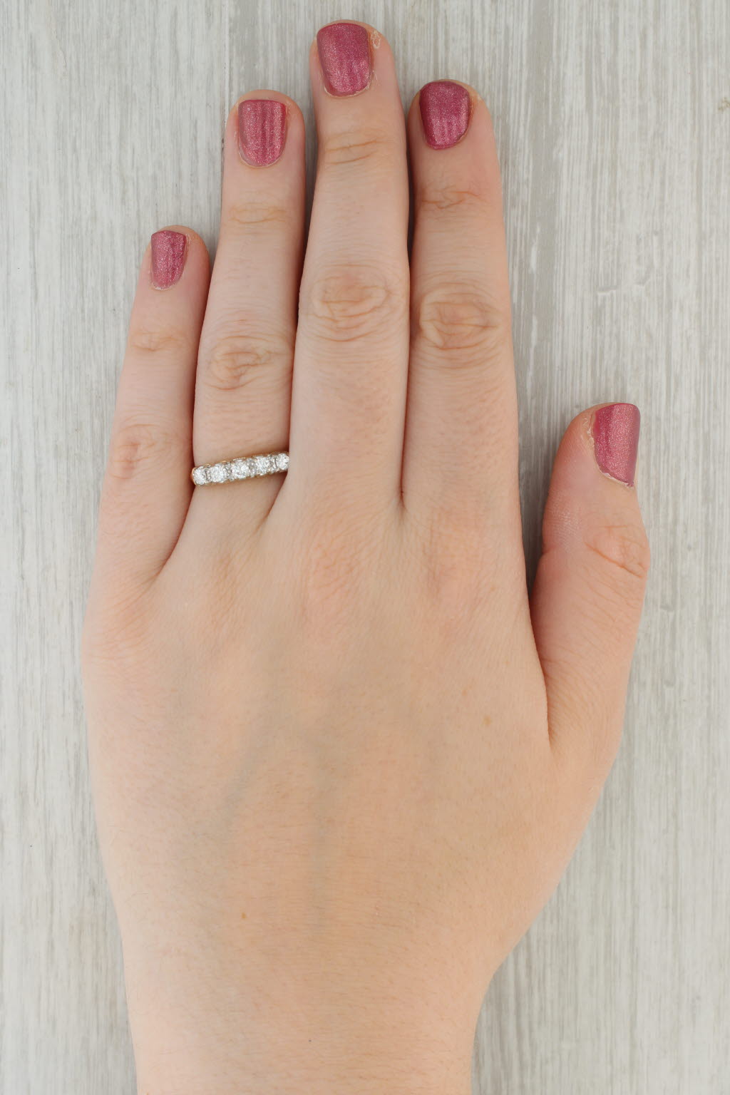 Tan Vintage 0.50ctw Diamond Wedding Band 14k Yellow Gold Size 7.75 Stackable Ring