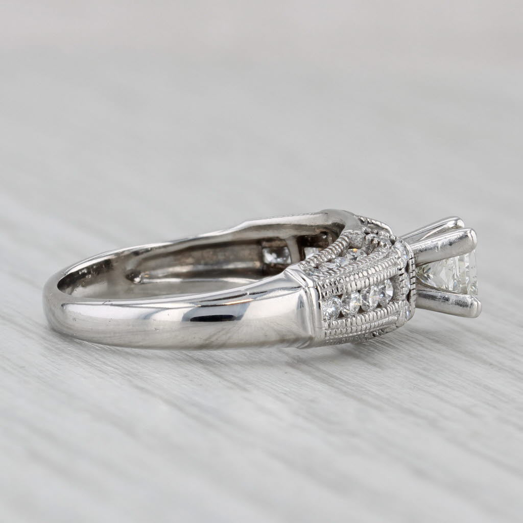 Gray 1.06ctw Princess Diamond Engagement Ring 14k White Gold Size 7