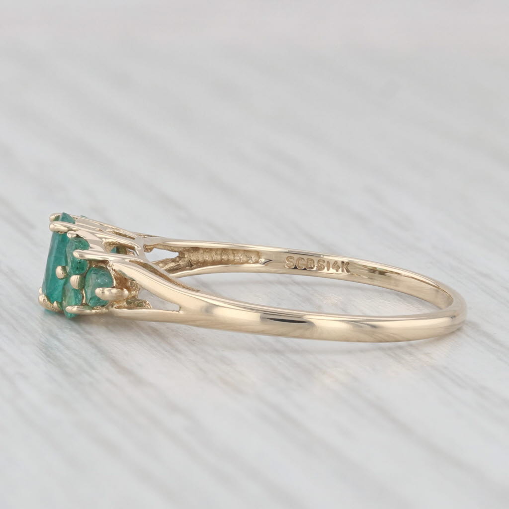 Light Gray 0.76ctw Emerald Ring 14k Yellow Gold Size 9