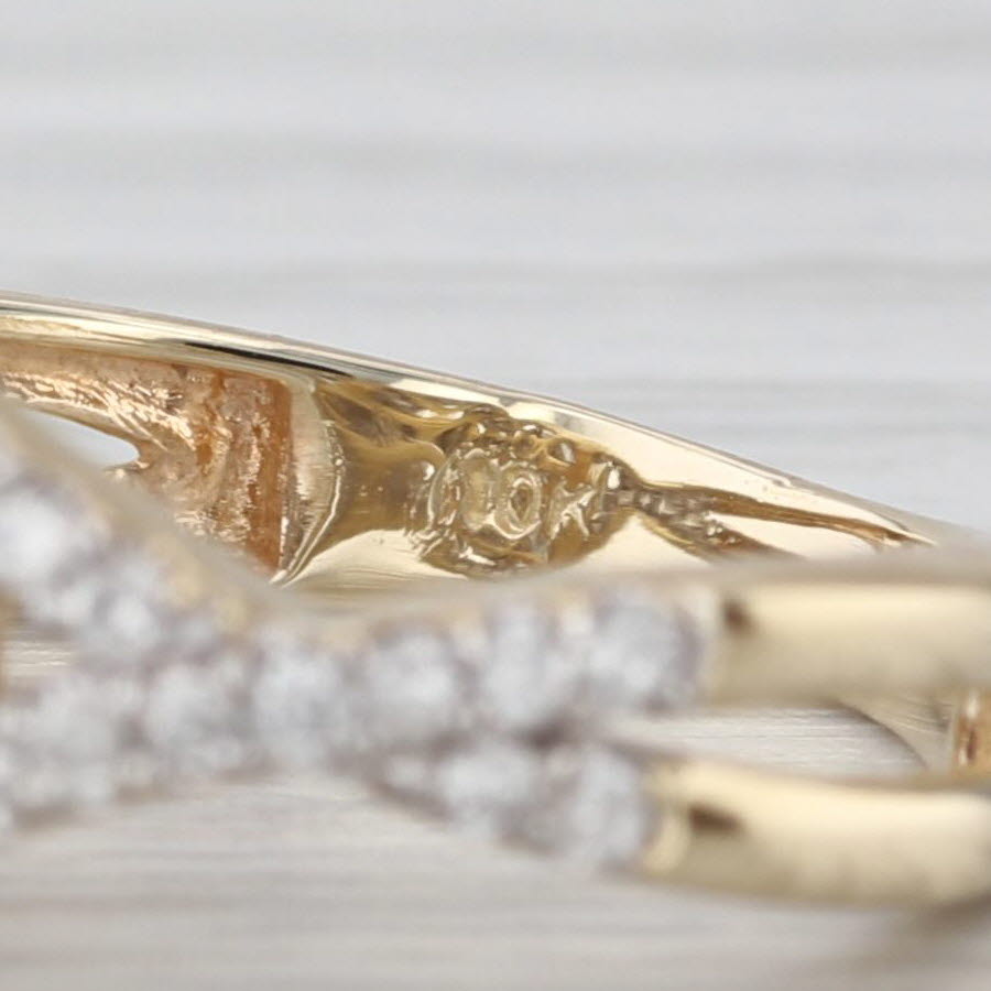 0.40ctw Diamond Cluster Halo Engagement Ring 10k Yellow Gold Size 7