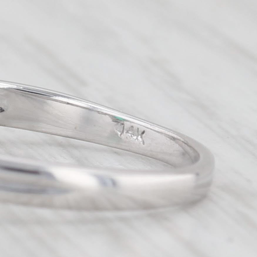 Light Gray 0.38ctw Pear Lab Created Emerald Diamond Ring 14k White Gold Size 7 Engagement